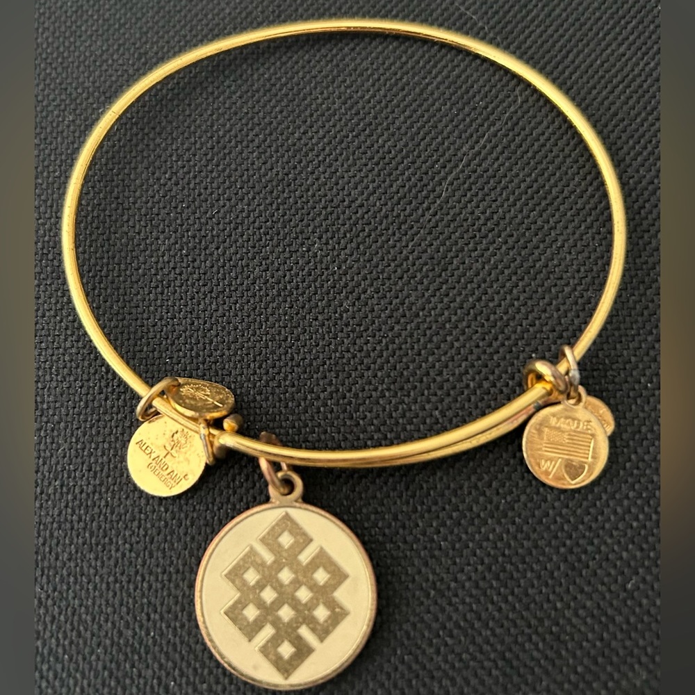 Alex & Ani gold charm bangle bracelet